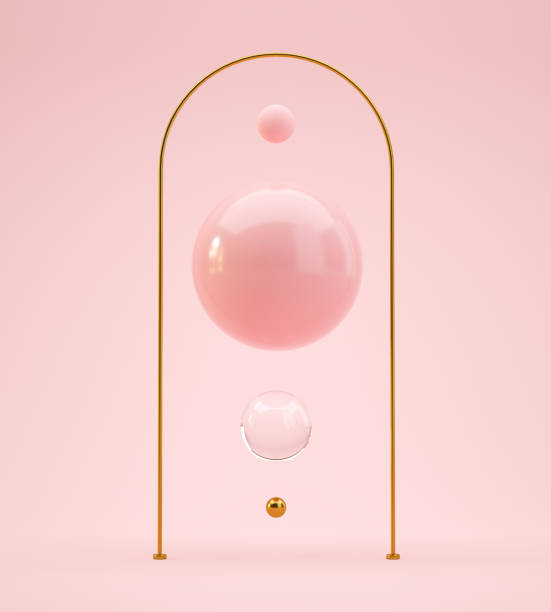 istock 3D Illustration. Abstract and modern minimal background with shiny spheres of different sizes. 1323400137
