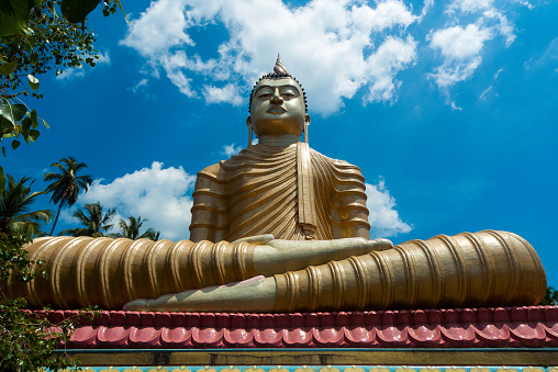 Dikwella, Wewurukannala Vihara Temple, Sri Lanka: Giant seated Buddha statue