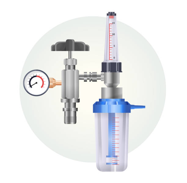 Medical Oxygen Cylinder Regulator - Stock Illustration Medical Oxygen Cylinder Regulator - Stock Illustration as EPS 10 File oxygen tank regulator stock illustrations