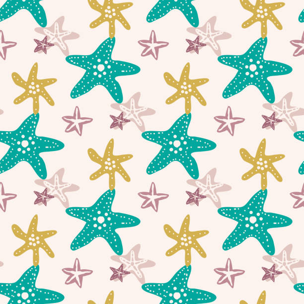 istock Underwater marine flora seamless pattern  of seaweeds, corals,  marine algae and seashells, jellyfish, fish 1323404673