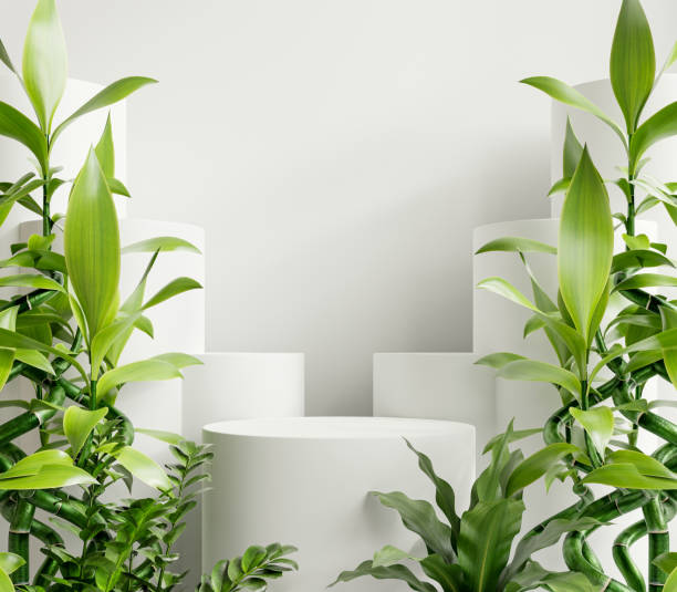 istock Podium mockup display with for product presentation. 1323418171