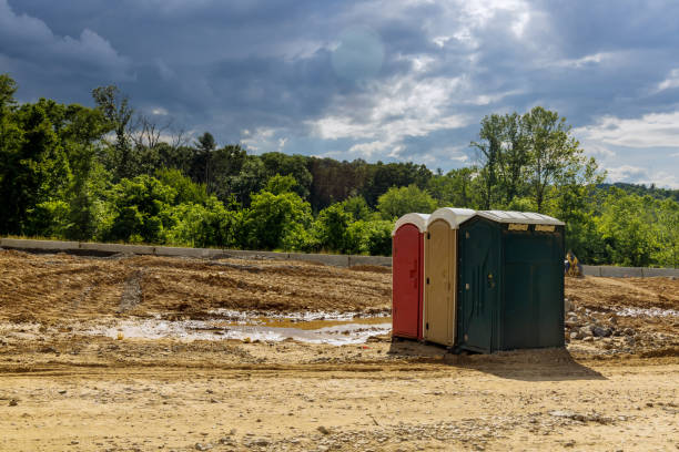 istock Portable restroom on the new road construction 1323419263
