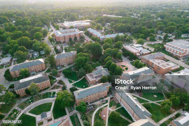 Aerial Over North Carolina Central University In The Spring Stock Photo - Download Image Now