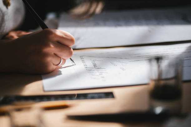 istock Practice writing with ink and fountain pen 1323421575
