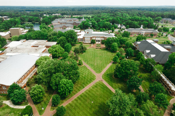 istock Aerial over college campus in the spring 1323422329