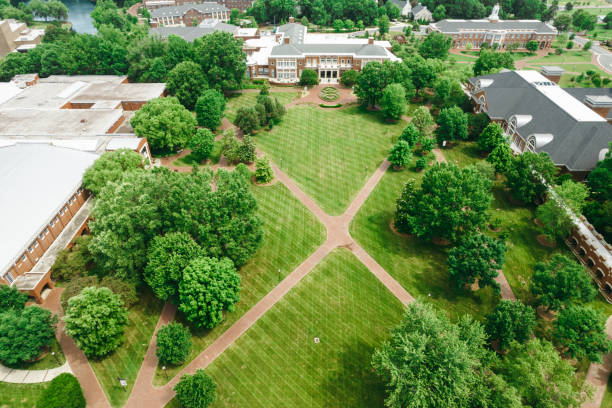 istock Aerial over college campus in the spring 1323422335