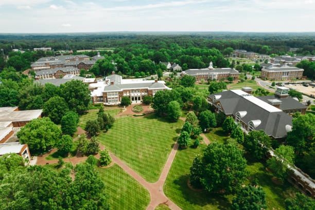 istock Aerial over college campus in the spring 1323422341