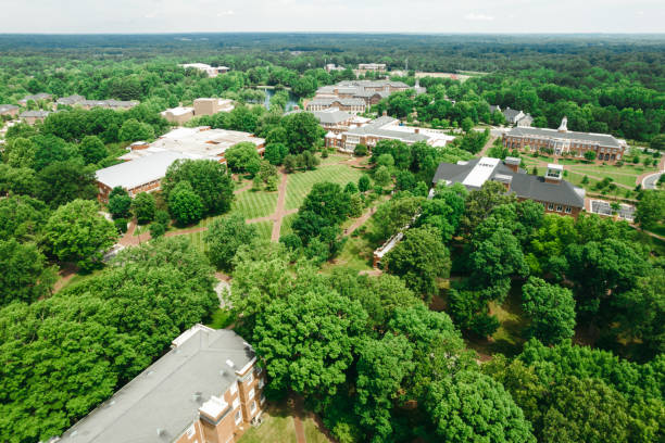 istock Aerial over college campus in the spring 1323422344