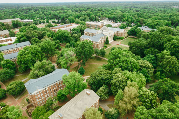 istock Aerial over college campus in the spring 1323422345
