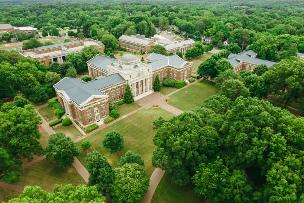 istock Aerial over college campus in the spring 1323422347