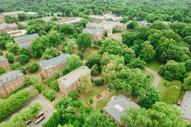 istock Aerial over college campus in the spring 1323422351