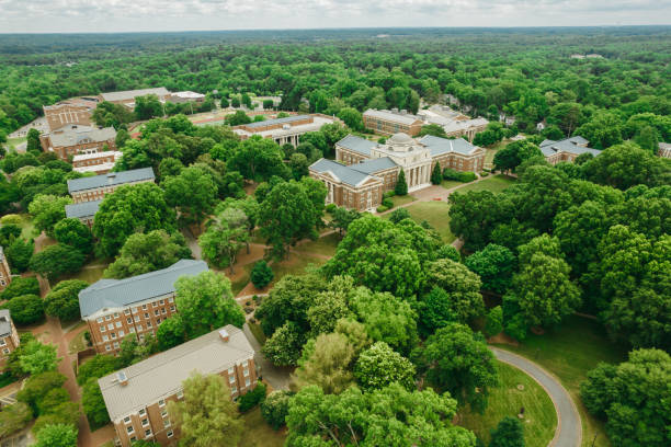 istock Aerial over college campus in the spring 1323422352