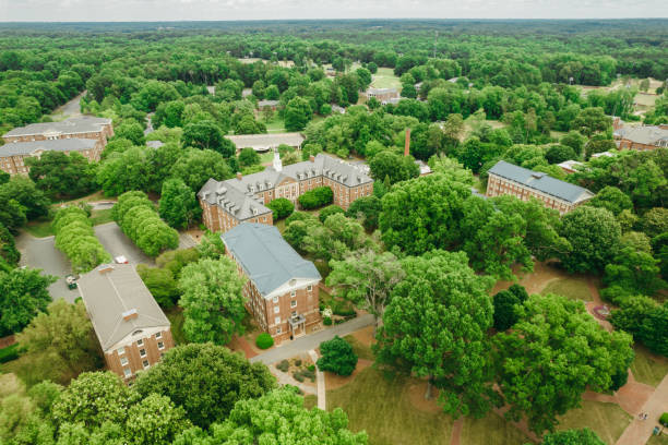 istock Aerial over college campus in the spring 1323422355