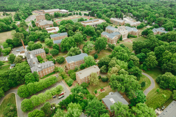 istock Aerial over college campus in the spring 1323422364