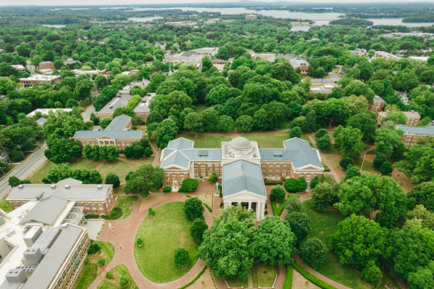 istock Aerial over college campus in the spring 1323422367