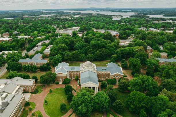 istock Aerial over college campus in the spring 1323422368