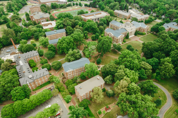 istock Aerial over college campus in the spring 1323422369