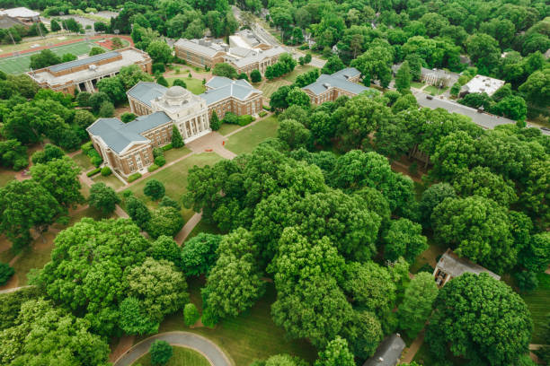 istock Aerial over college campus in the spring 1323422372