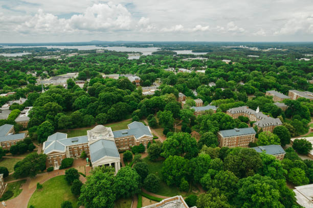 istock Aerial over college campus in the spring 1323422373