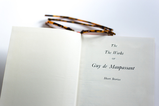 Open Book, Title Page: The Works of Guy de Maupassant