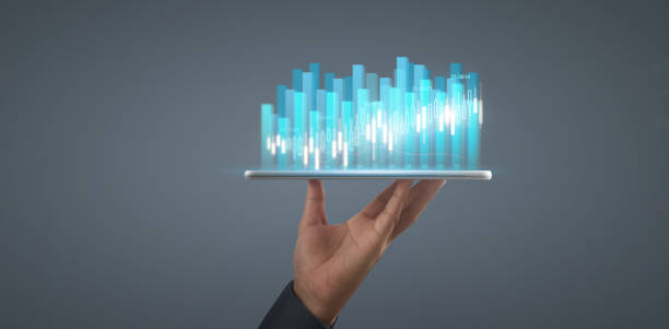 istock Plan graph growth increase of chart positive indicators in his business on tablet 1323428227