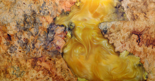 Top view casting epoxy resin burl wood background texture