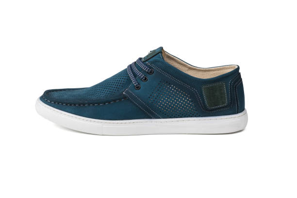 istock Blue summer men's shoe isolated on a white background. 1323435346