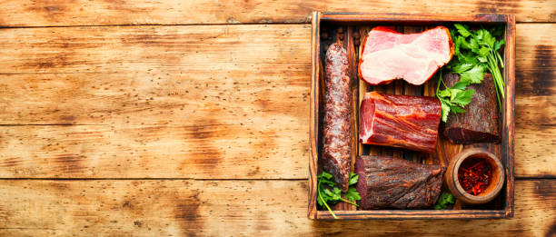 istock Chopping board of cured meat 1323448526