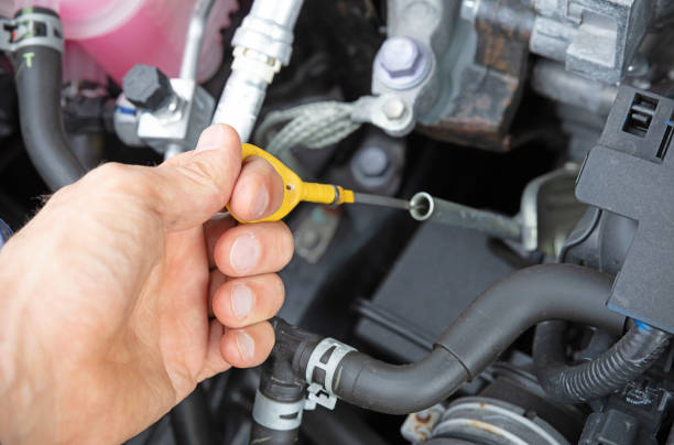 istock Detail of a car engine, checking oil level 1323449508