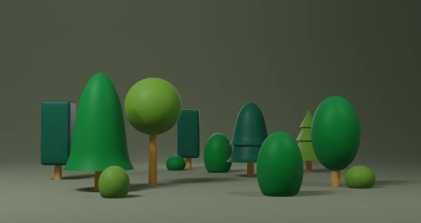 istock 3d forest. illustration of forest 1323449737
