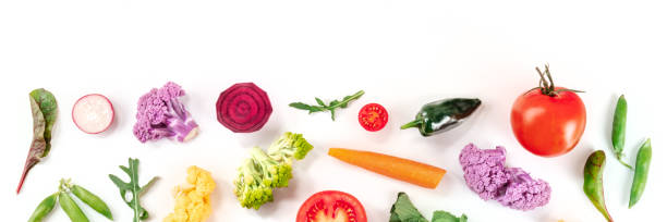 istock Vegetable salad panorama with a place for text. Many fresh vegetables 1323451042