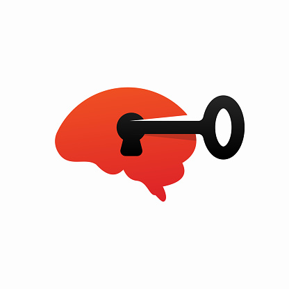 Key open mind logo template design