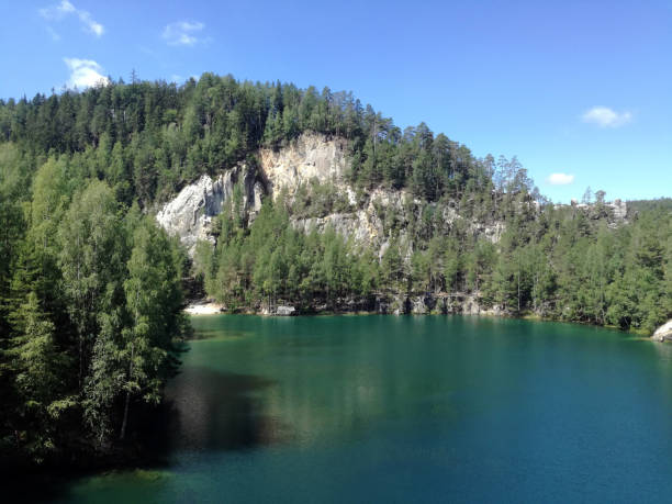 istock Adrspach rocks lake summer view landscape 1323453681