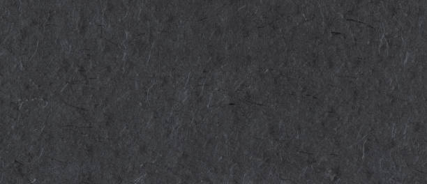 istock Natural nepalese recycled black paper texture. Horizontal banner 1323453933