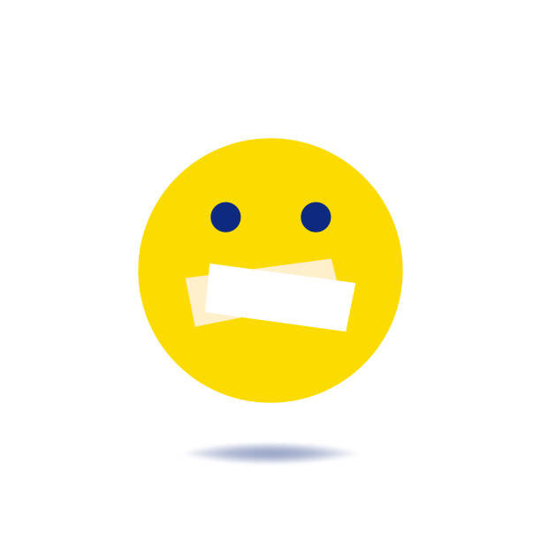 Emoticon bright flat colors Vector illustration of a cute emoticon with bright colors. Cut out design element on a white background. censorship stock illustrations