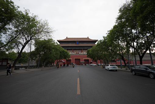 Beijing, China - May 09, 2016: The view of the ancient buildings in Beijing
