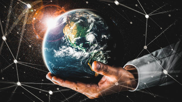 istock Global network connection covering earth with link of innovative perception 1323468917
