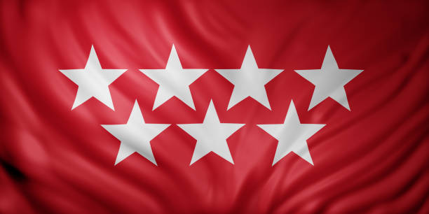 istock 3d Madrid region flag 1323469091