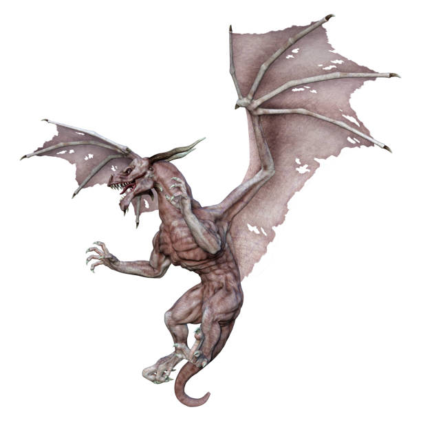 istock 3D illustration fantasy dragon on white 1323473584