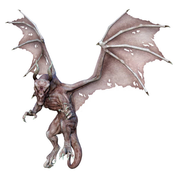 istock 3D illustration fantasy dragon on white 1323473595