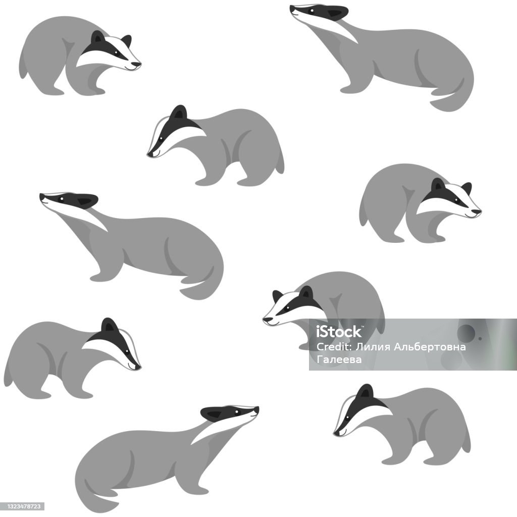 Badger Pattern Background Pattern Stock Illustration - Download Image Now - Badger, Animal ...