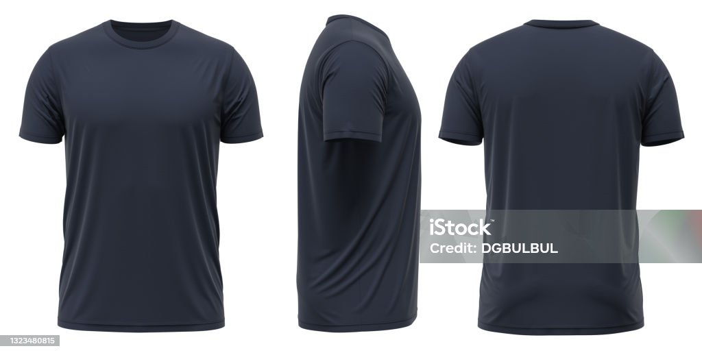 Navy T-shirt Short Sleeve T-shirt T-Shirt Stock Photo