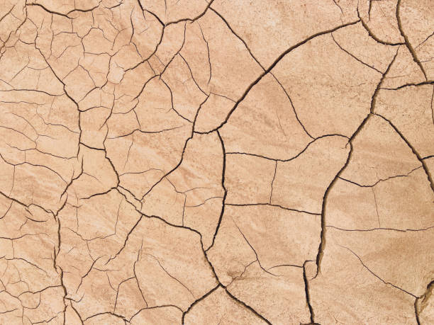 istock The texture of dry, cracked, scorched earth. 1323482511