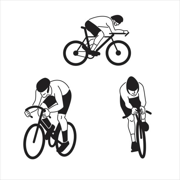 ロードサイクリングセット - track cycling点のイラスト素材／クリップアート素材／マンガ素材／アイコン素材
