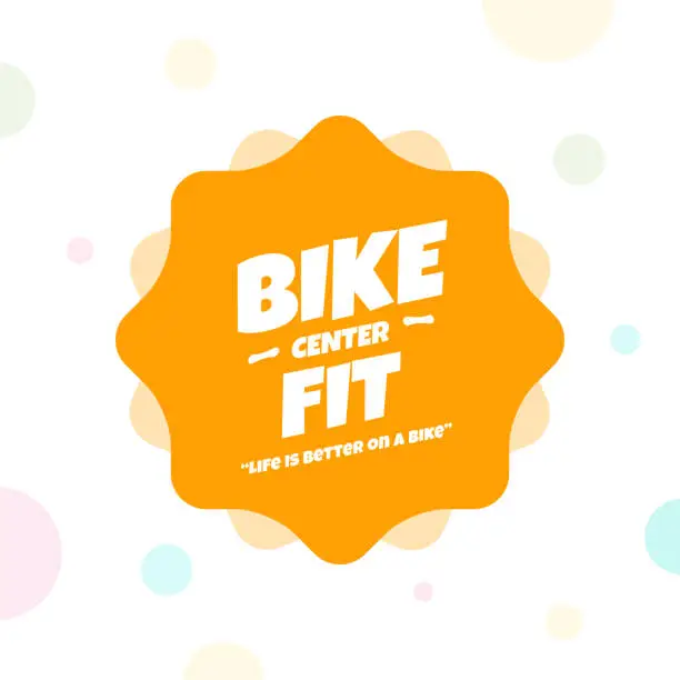 Vector illustration of Bicycle or Bike fit center lettering on background stock illustration