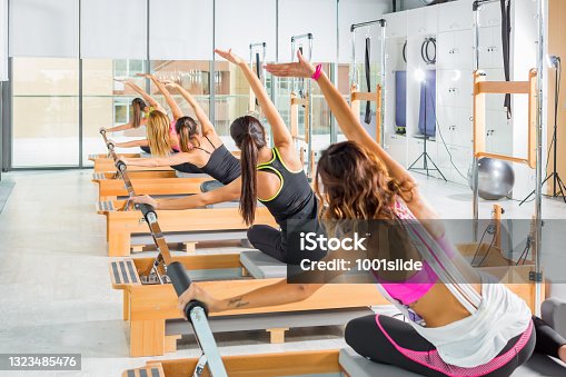 1,300+ Pilates Reformer Class Stock Photos, Pictures & Royalty