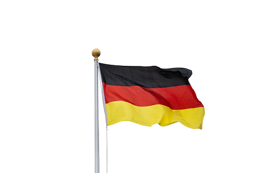 German Flag Fluttering in the Wind