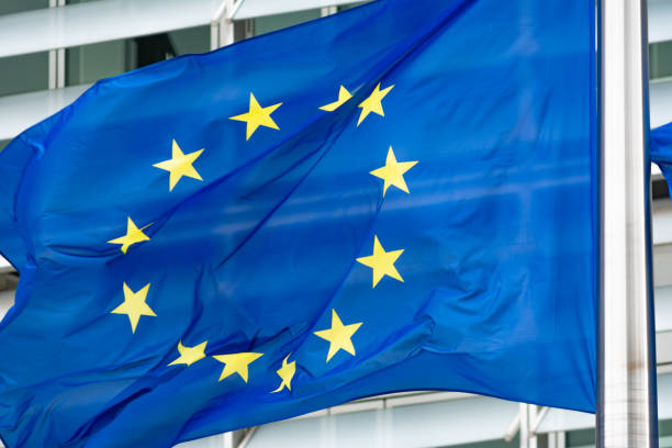 istock European Union Flag Waving in the wind 1323490704