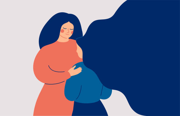 illustrazioni stock, clip art, cartoni animati e icone di tendenza di la madre sostiene sua figlia in un momento difficile. la femmina dà empatia per la sua triste amica. la donna calma un'altra donna che è in depressione. - figlia femmina