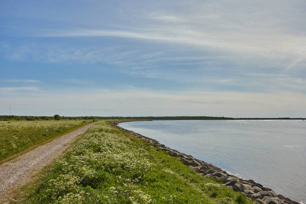 istock a beautiful blue lake by a large field 1323499181